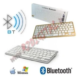 Tastiera Slim Bluetooth Silver Gold BK-801
