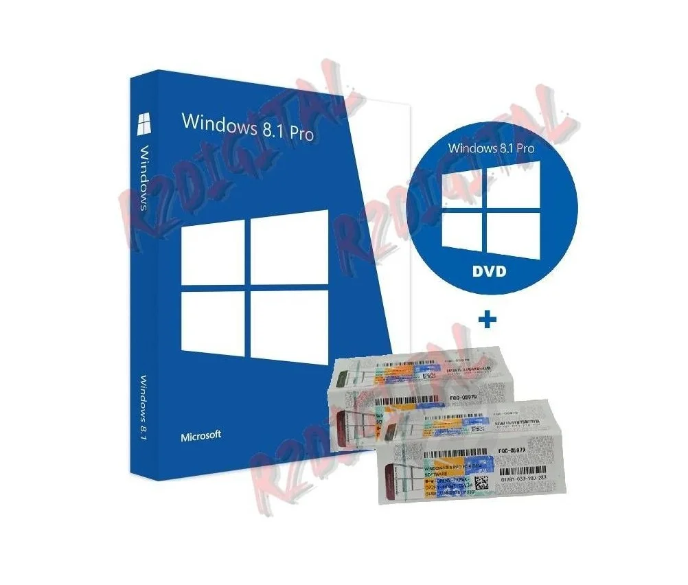 Windows 8.1 Pro Coa sticker + Dvd 32 64 Bit