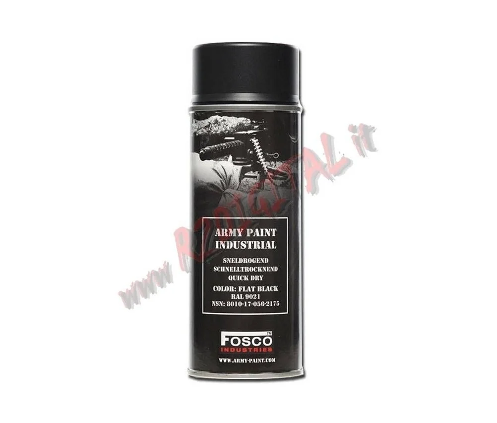 Fosco Vernice Flat Black spray Nero 400ml per armi