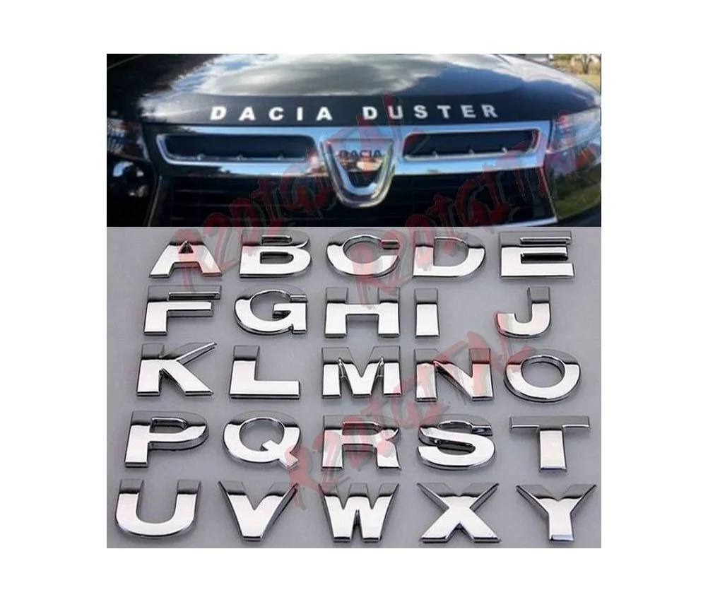 Stickers scritta Dacia 5pz cromata