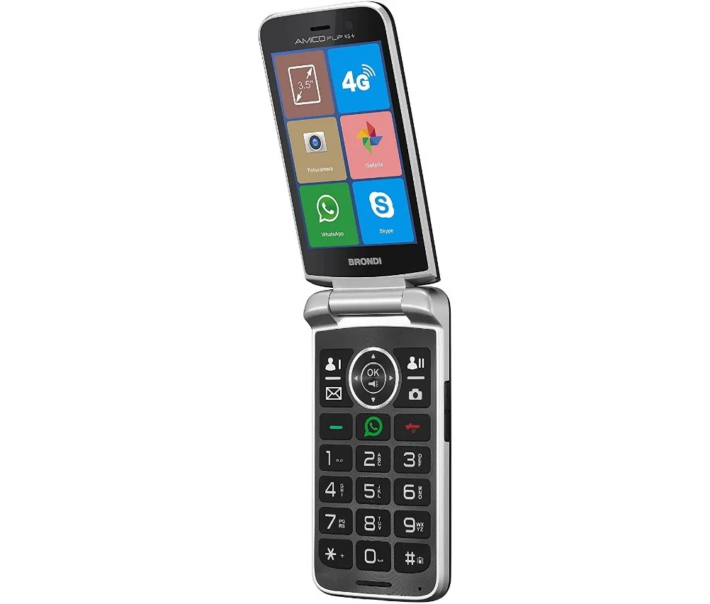 Brondi Amico Flip 4G+ Telefono per Anziani Nero
