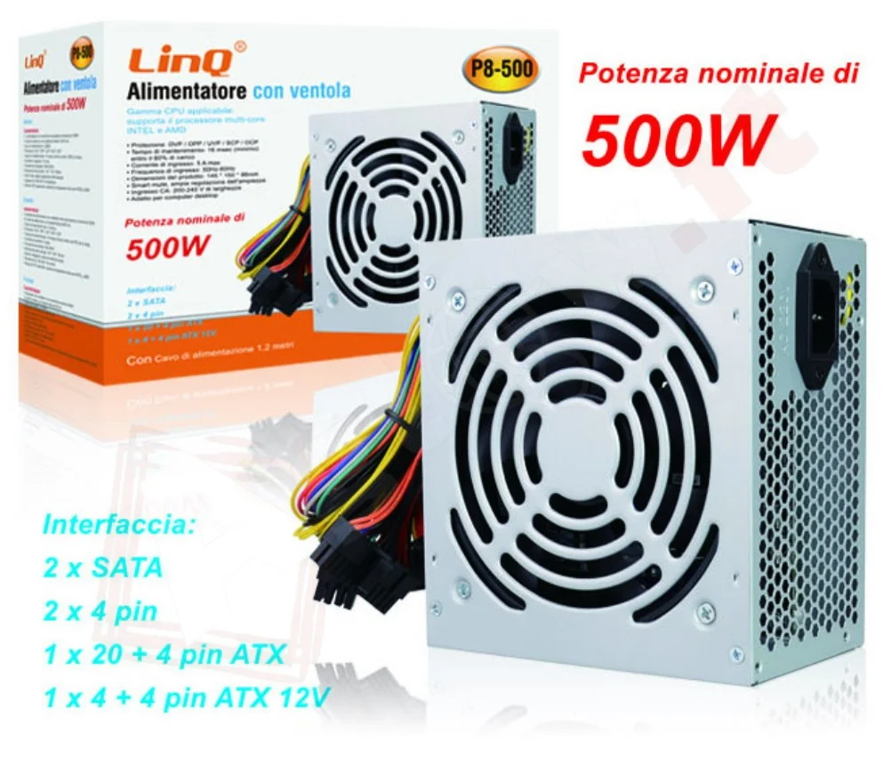 Linq P8-500 Alimentatore Atx 500W
