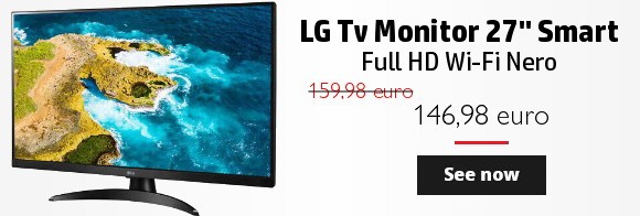 LG Tv Monitor 27" Full HD Smart Wi-Fi 27TQ615S-PZ, Televisore Schermo Piatto 68.6 cm Full HD